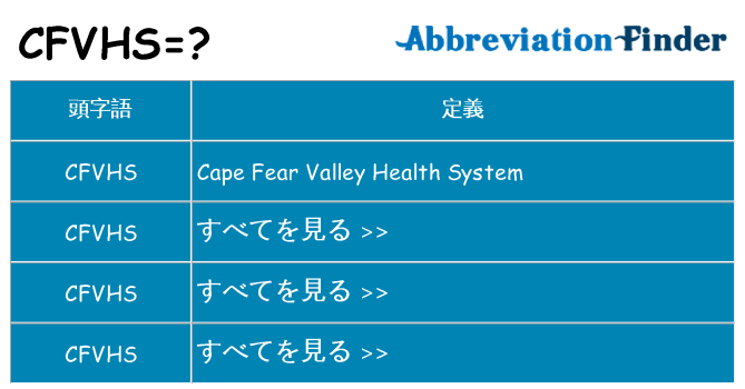cfvhs は何の略します。