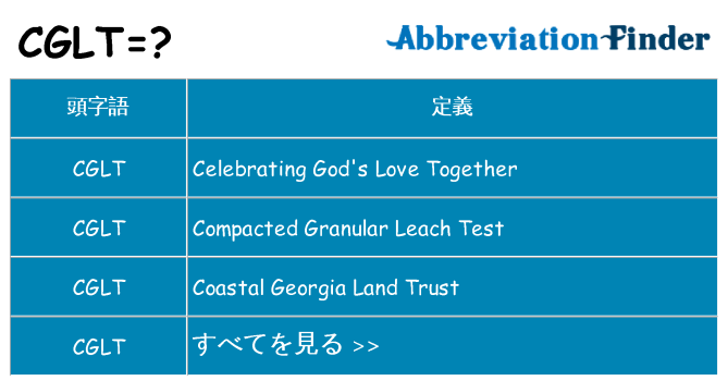 cglt は何の略します。
