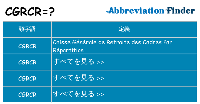cgrcr は何の略します。