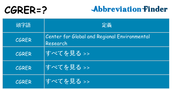 cgrer は何の略します。