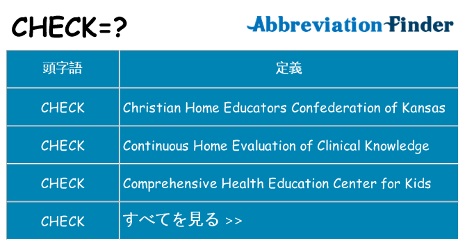 check は何の略します。