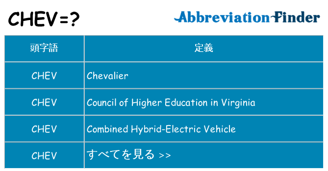 chev は何の略します。