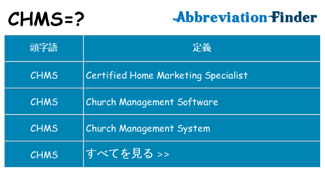 chms は何の略します。