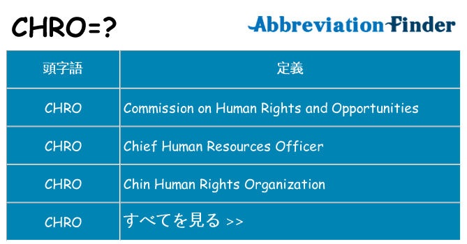 chro は何の略します。