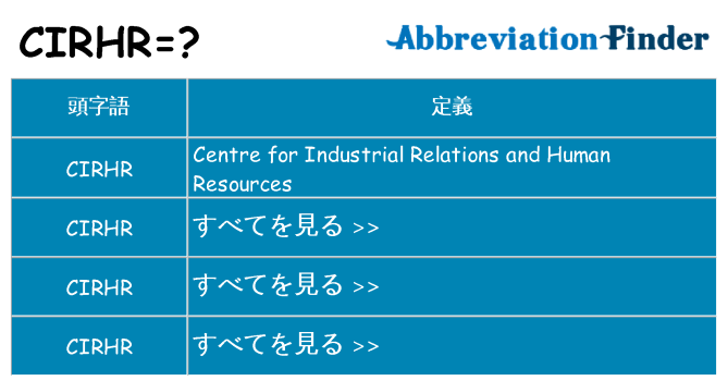 cirhr は何の略します。