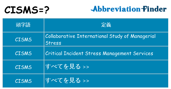 cisms は何の略します。