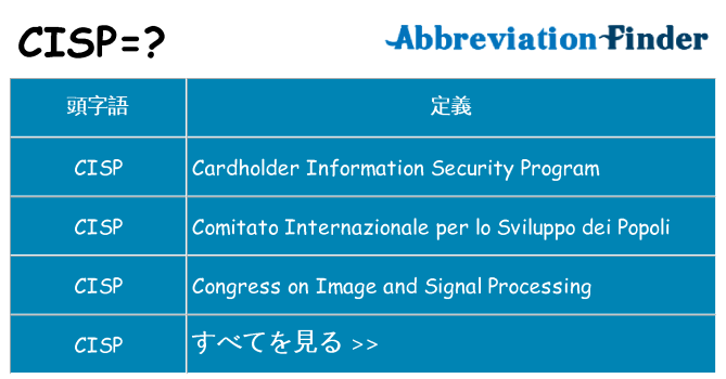 cisp は何の略します。