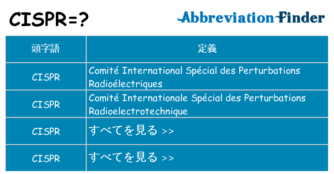 cispr は何の略します。