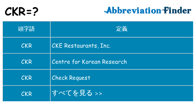 ckr は何の略します。