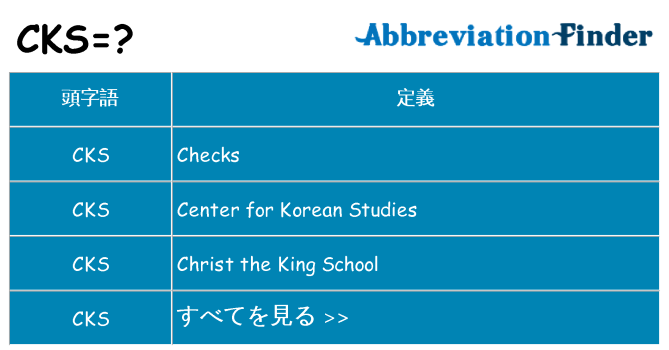cks は何の略します。