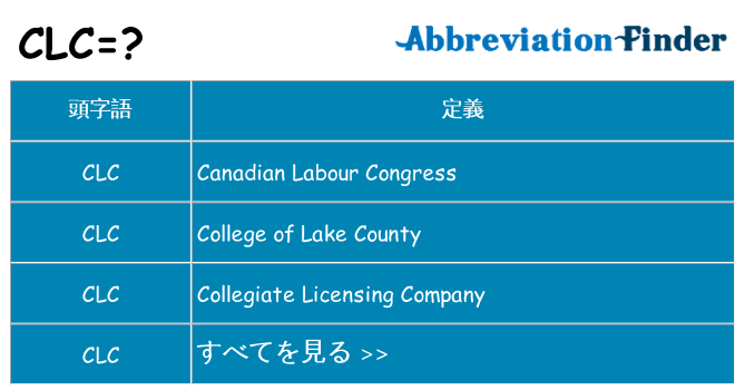 clc は何の略します。