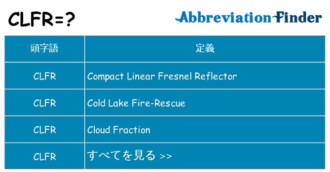 clfr は何の略します。