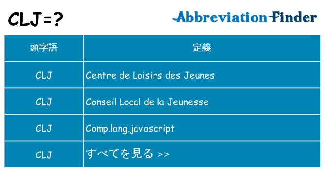 clj は何の略します。