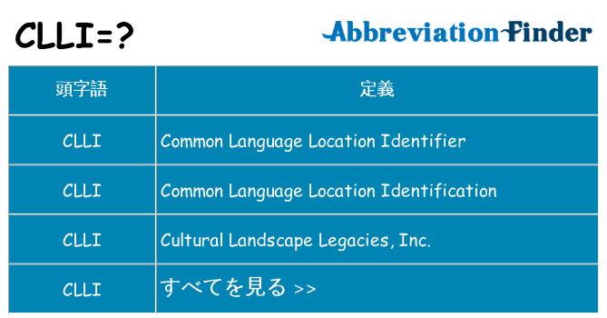 clli は何の略します。