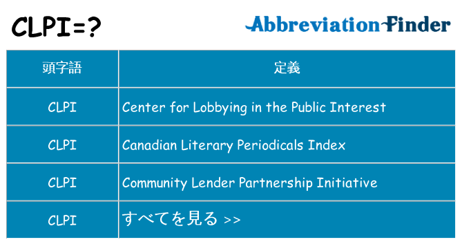 clpi は何の略します。