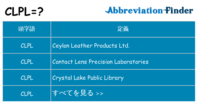 clpl は何の略します。