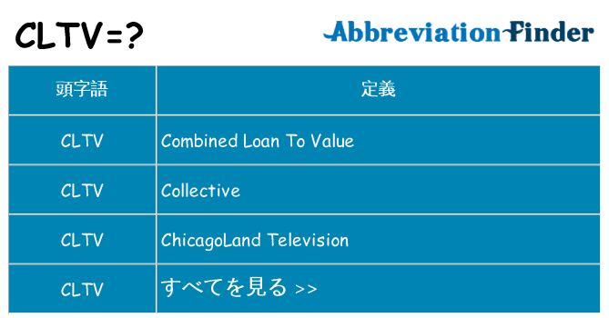 cltv は何の略します。