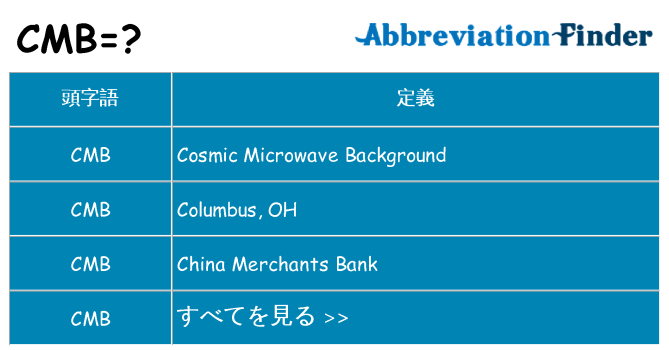 cmb は何の略します。
