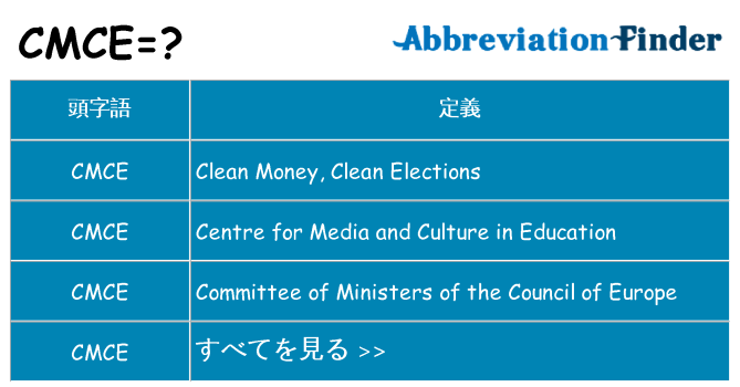 cmce は何の略します。