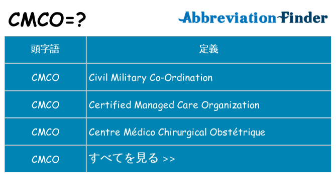 cmco は何の略します。