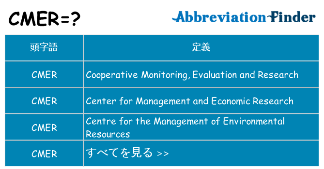 cmer は何の略します。