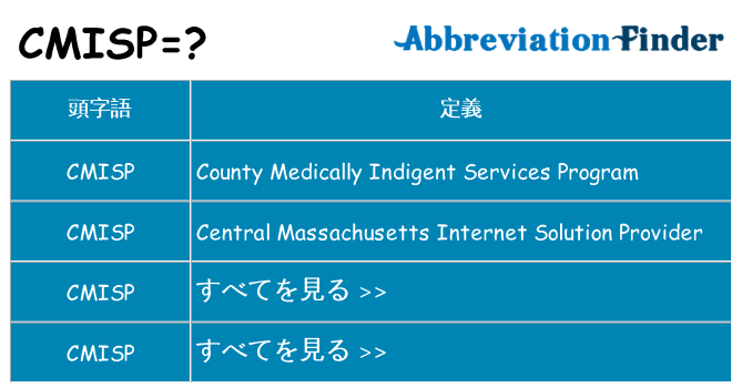 cmisp は何の略します。