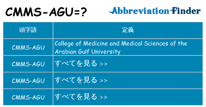 cmms-agu は何の略します。