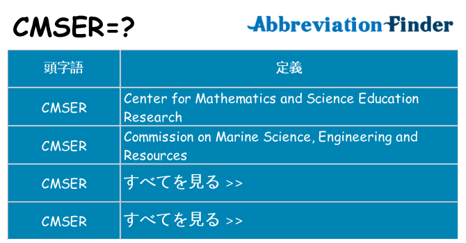 cmser は何の略します。