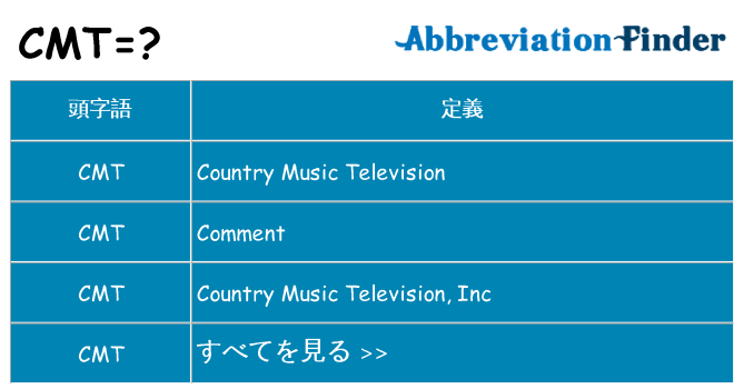 cmt は何の略します。