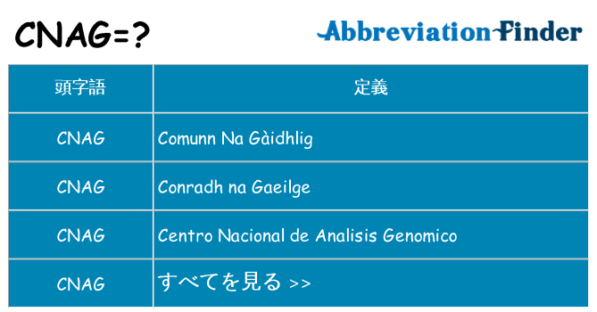 cnag は何の略します。