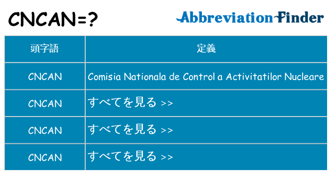 cncan は何の略します。
