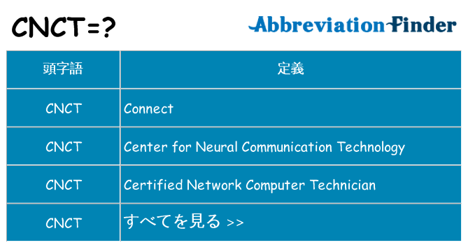 cnct は何の略します。