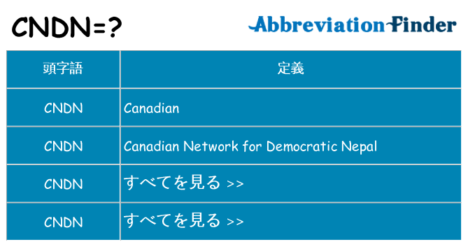 cndn は何の略します。