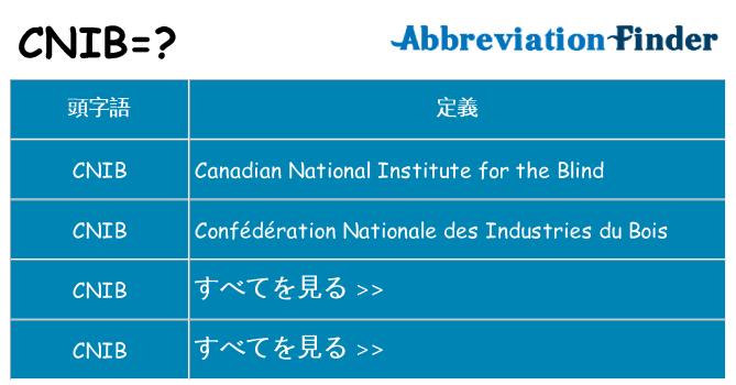 cnib は何の略します。