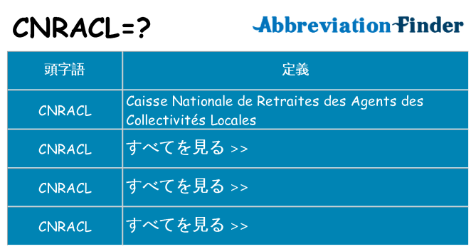 cnracl は何の略します。