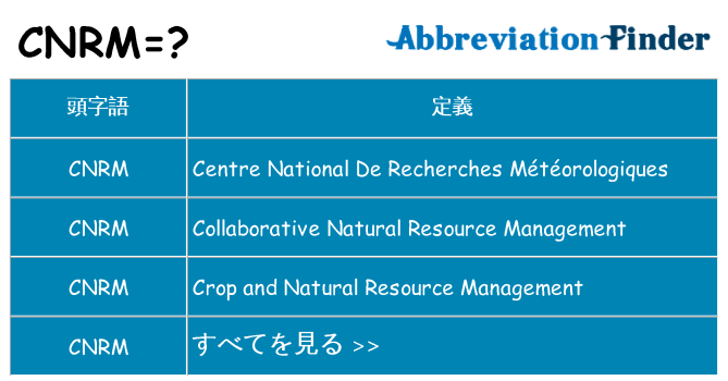 cnrm は何の略します。