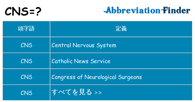 cns は何の略します。