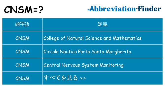 cnsm は何の略します。