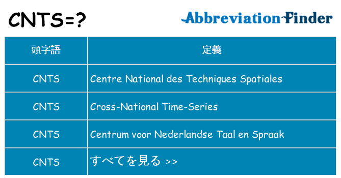 cnts は何の略します。
