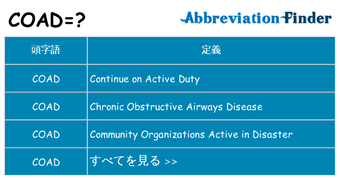 coad は何の略します。