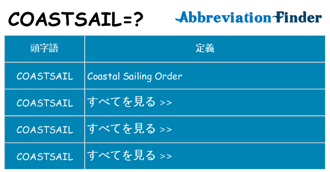coastsail は何の略します。