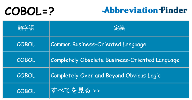 cobol は何の略します。