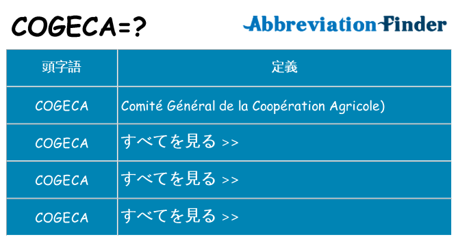 cogeca は何の略します。