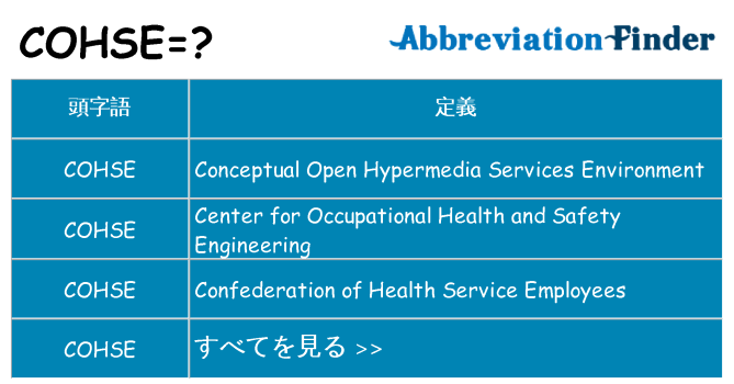 cohse は何の略します。