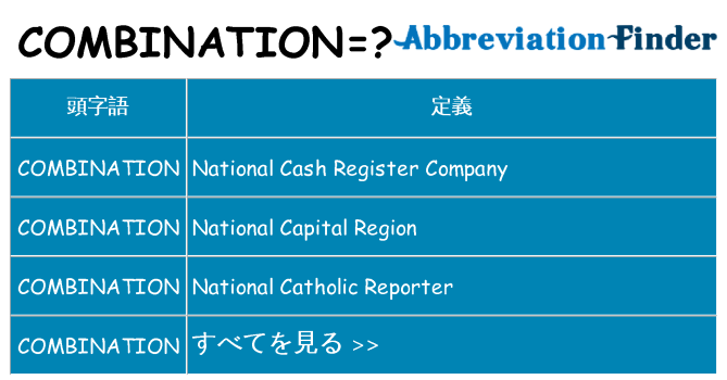 combination は何の略します。