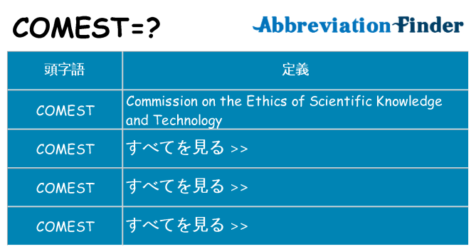 comest は何の略します。