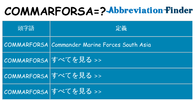 commarforsa は何の略します。