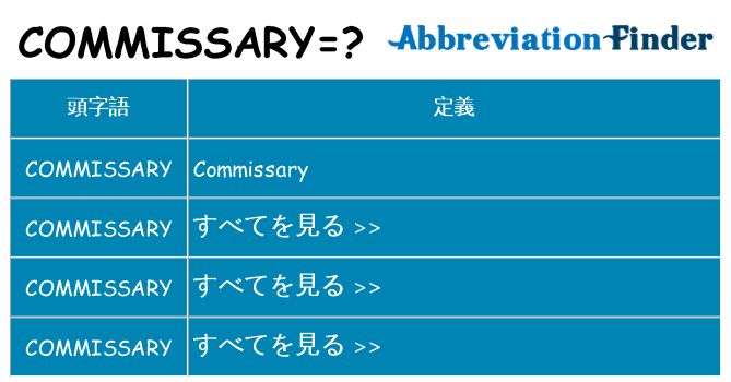 commissary は何の略します。