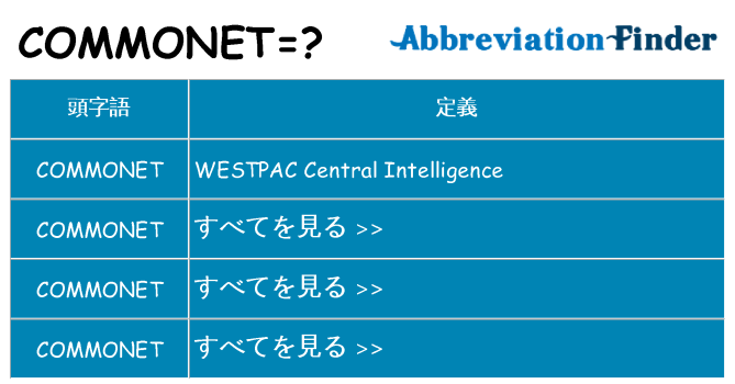 commonet は何の略します。