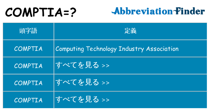 comptia は何の略します。